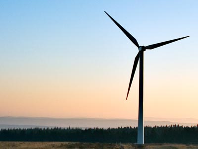 Wind Turbine At Dusk