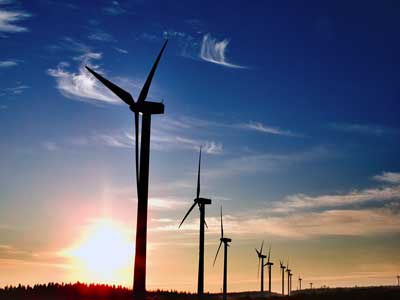 Wind Turbine At Dusk